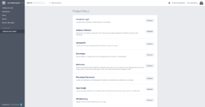 Facebook for developers : Product Setup